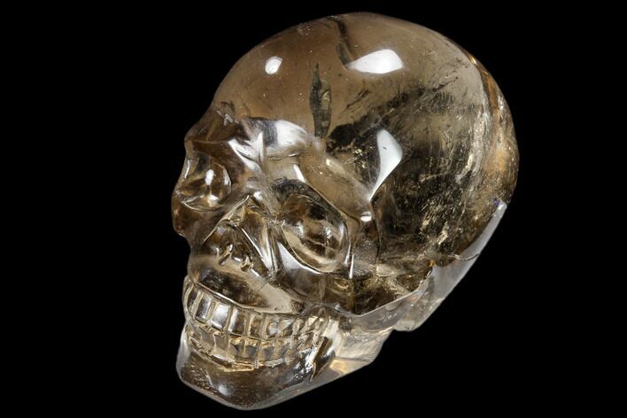 Carved, Smoky Quartz Crystal Skull #118106